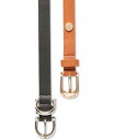【送料無料】 スティーブ マデン レディース ベルト アクセサリー Women's Black & Cognac Faux Leather 2 Piece Be...