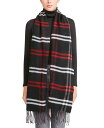 yz XeB[u }f fB[X }t[EXg[EXJ[t ANZT[ Plaid Fringe-Trim Blanket Scarf Black Multi