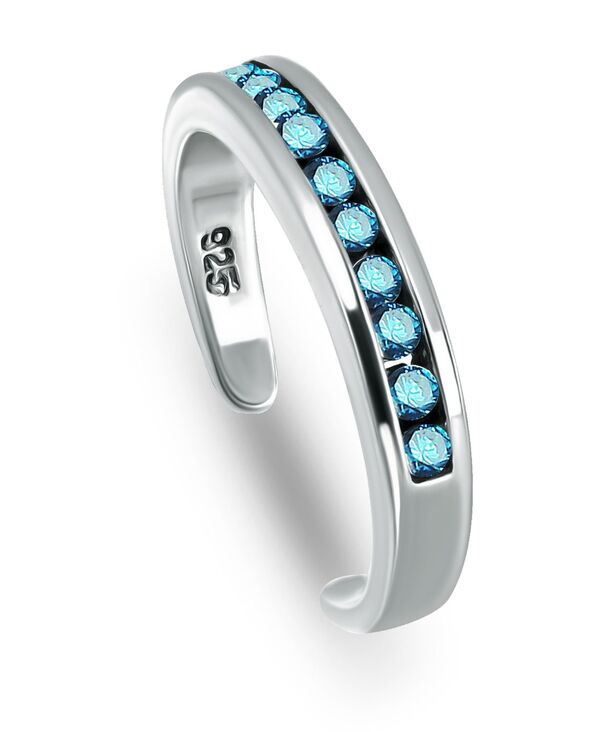 yz W[j xj[j fB[X O ANZT[ Cubic Zirconia Channel Set Sterling Silver Toe Ring Blue