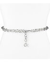 カルバンクライン ベルト（レディース） 【送料無料】 カルバンクライン レディース ベルト アクセサリー Women's Silver-Tone Chain Belt with Hanging Logo Charm Silver