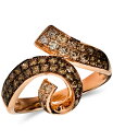 【送料無料】 ル ヴァン レディース リング アクセサリー Chocolate Ombr&eacute; Diamonds (5/8 ct. t.w.) & Nude Diamonds (1/4 ct. t.w.) Swirl Statement Ring in 14k Rose Gold 14K Strawberry Gold Ring