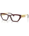 【送料無料】 ヴェルサーチ レディース サングラス・アイウェア アクセサリー Women's Irregular Eyeglasses VE3327U55-X Bordeaux