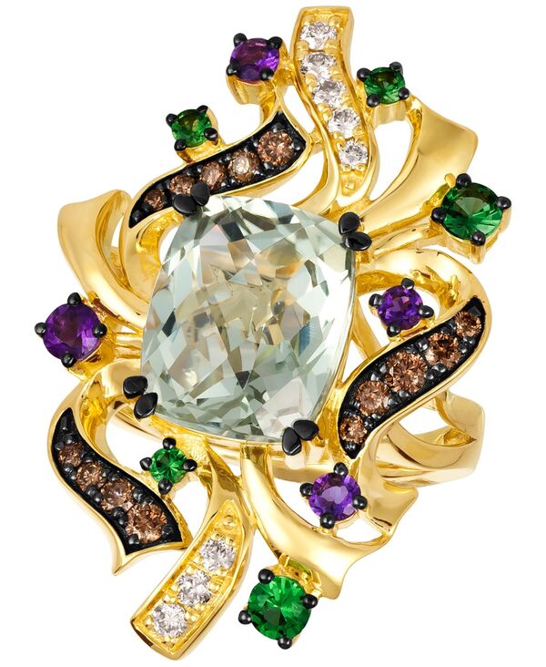 【送料無料】 ル ヴァン レディース リング アクセサリー Multi-Gemstone (5-1/3 ct. t.w.) & Diamond (3/8 ct. t.w.) Swirling Cluster Statement Ring in 14k Gold No Color