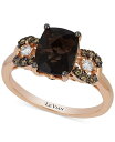 【送料無料】 ル ヴァン レディース リング アクセサリー Chocolatier® Chocolate Quartz (1-9/10 ct. t.w.) and Diamond (1/5 ct. t.w.) Ring in 14k Rose Gold No Color