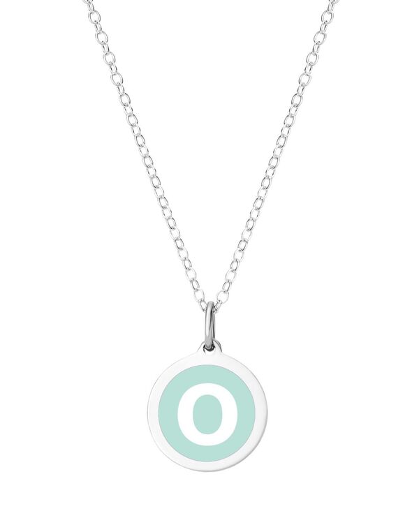 yz I[o[WG[ fB[X lbNXE`[J[Ey_ggbv ANZT[ Mini Initial Pendant Necklace in Sterling Silver and Mint Enamel 16