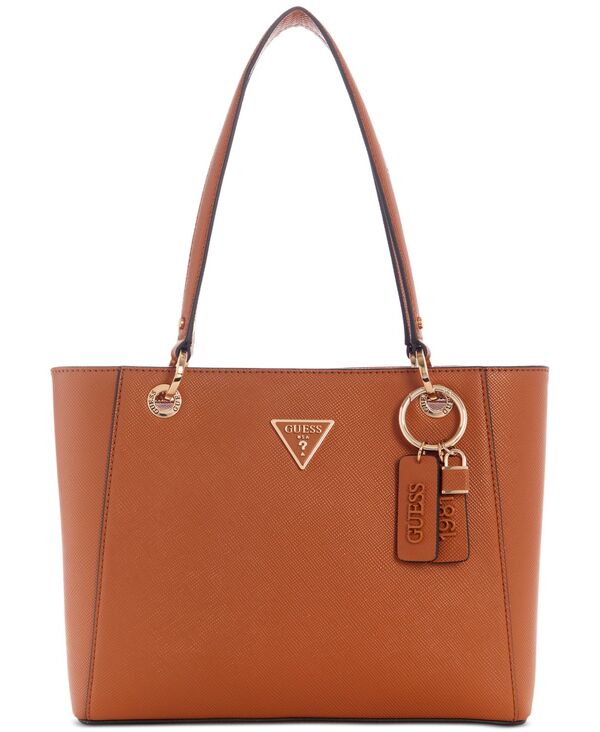 【送料無料】 ゲス レディース トートバッグ バッグ Noelle Small Double Compartment Top Zip Tote Bag Light Cognac