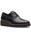 【送料無料】 クラークス レディース パンプス シューズ Women 039 s Sharon Rae Lace-Up Wedge Shoes Black Leather