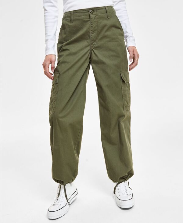 ̵ ꡼Х ǥ 奢ѥ ѥ ܥȥॹ Women's '94 Baggy Cotton High Rise Cargo Pants in Long Length Army Green