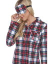【送料無料】 ホワイトマーク レディース ナイトウェア アンダーウェア 3-Piece Cozy Pajama Set Red/White Plaid