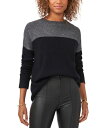 【送料無料】 ヴィンスカムート レディース ニット・セーター アウター Extended Shoulder Color-Blocked Sweater Rich Black
