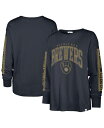 【送料無料】 47ブランド レディース Tシャツ トップス Women 039 s Navy Milwaukee Brewers Statement Long Sleeve T-shirt Navy