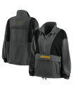 【送料無料】 ウェア バイ エリン アンドルーズ レディース ジャケット・ブルゾン アウター Women's Charcoal Oakland Athletics Packable Half-Zip Jacket Charcoal(4)