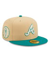 yz j[G Y Xq ANZT[ Men's Natural Teal Atlanta Braves Mango Forest 59FIFTY fitted hat Natural, Teal