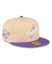  ニューエラ メンズ 帽子 アクセサリー Men's Peach Purple Los Angeles Dodgers 1988 World Series Side Patch 59FIFTY Fitted Hat Peach, Purple