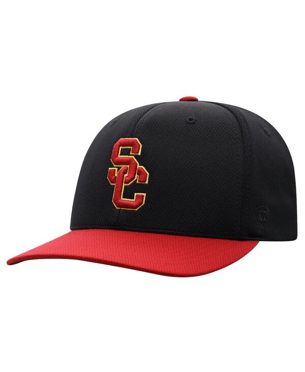  トップオブザワールド メンズ 帽子 アクセサリー Men's Black Cardinal USC Trojans Two-Tone Reflex Hybrid Tech Flex Hat Black, Cardinal