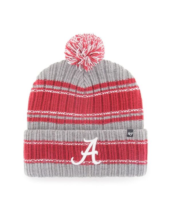 楽天ReVida 楽天市場店【送料無料】 47ブランド メンズ 帽子 アクセサリー Men's Gray Alabama Crimson Tide Rexford Cuffed Knit Hat with Pom Gray