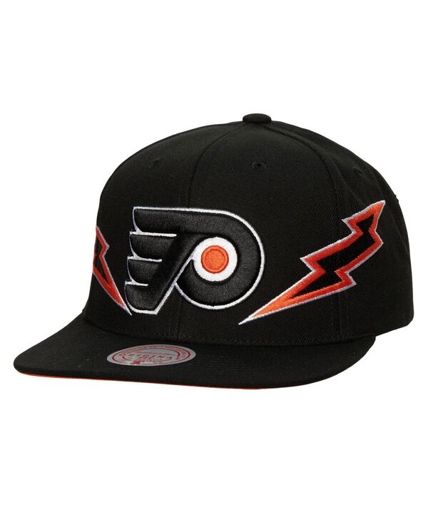 ミッチェル＆ネス 【送料無料】 ミッチェル&ネス メンズ 帽子 アクセサリー Men's Black Philadelphia Flyers Double Trouble Lightning Snapback Hat Black