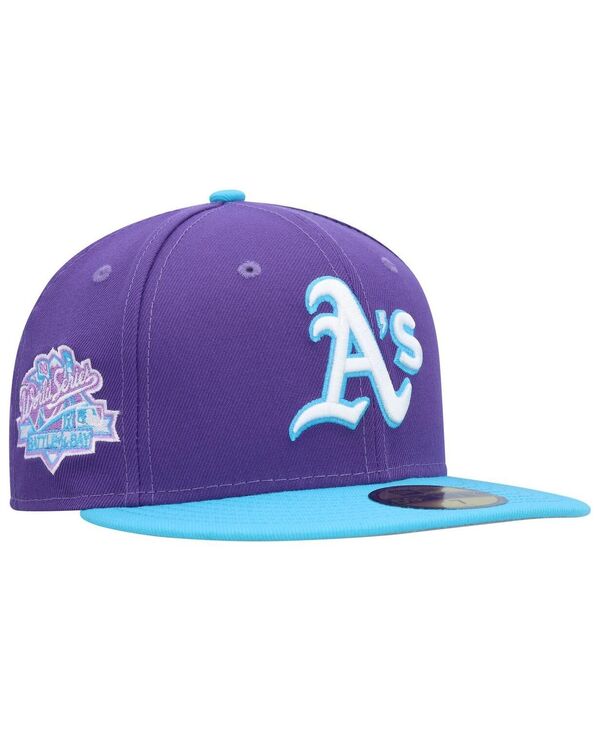 【送料無料】 ニューエラ メンズ 帽子 アクセサリー Men's Purple Oakland Athletics Vice 59FIFTY Fitted Hat Purple