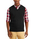 【送料無料】 クラブルーム メンズ ニット セーター アウター Men 039 s Cable-Knit Cotton Sweater Vest Deep Black