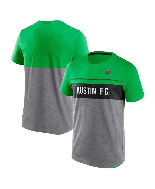 【送料無料】 ファナティクス メンズ Tシャツ トップス Men's Branded GreenGray Austin FC Striking Distance T-shirt Green, Gray 1