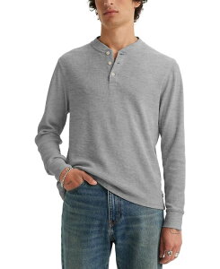 ̵ ꡼Х   ȥåץ Levis Men's Long-Sleeve Thermal Henley Shirt Mid Tone Grey Heather