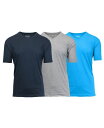 【送料無料】 ギャラクシーバイハルビック メンズ Tシャツ トップス Men's Short Sleeve V-Neck T-shirt Pack of 3 Navy-Heather Gray-Aqua