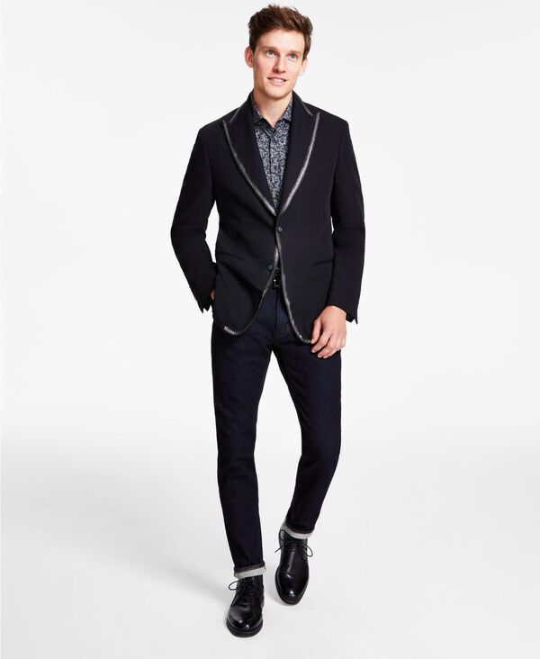 楽天ReVida 楽天市場店【送料無料】 タリア メンズ ジャケット・ブルゾン アウター Men's Slim-Fit Black Sport Coat Black