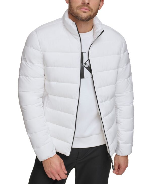 【送料無料】 カルバンクライン メンズ ジャケット・ブルゾン ダウンジャケット アウター Men's Quilted Infinite Stretch Water-Resistant Puffer Jacket White