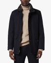 yz }[Nj[[N Y WPbgEu] AE^[ Men's Brooks Melton Wool Car Coat with Faux Fur Collar Blue Heather