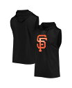 【送料無料】 スティッチーズ メンズ パーカー スウェット フーディー アウター Men 039 s Black San Francisco Giants Sleeveless Pullover Hoodie Black