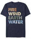 【送料無料】 フィフスサン メンズ Tシャツ トップス Men's Element Stack Short Sleeve Crew T-shirt Navy(4)