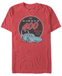 【送料無料】 フィフスサン メンズ Tシャツ トップス Disney Pixar Men's Cars The Dinoco 400 a Piston Cup Short Sleeve T-Shirt Red Heathe