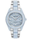 【送料無料】 アンクライン レディース 腕時計 アクセサリー Women's Silver-Tone and Light Blue Solar Ocean Work Plastic Bracelet Watch 38.5mm Two-Tone
