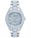 yz ANC fB[X rv ANZT[ Women's Silver-Tone and Light Blue Solar Ocean Work Plastic Bracelet Watch 38.5mm Two-Tone