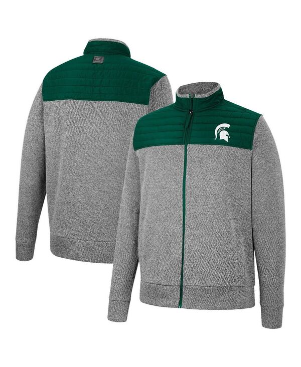 【送料無料】 コロシアム メンズ ジャケット・ブルゾン アウター Men's Gray Green Michigan State Spartans Putter Herringbone Full-Zip Jacket Gray, Green