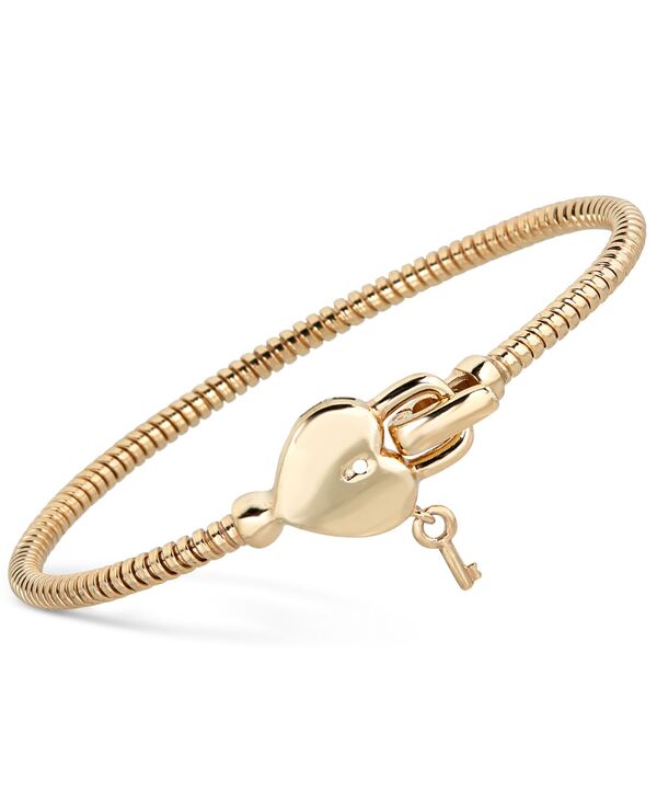 ■ブランド Italian Gold (イタリアン ゴールド)■商品名 Heart & Key Tubogas Bangle Bracelet in 14k Gold-Plated Sterling Silver■商品は海外よりお取り寄せの...