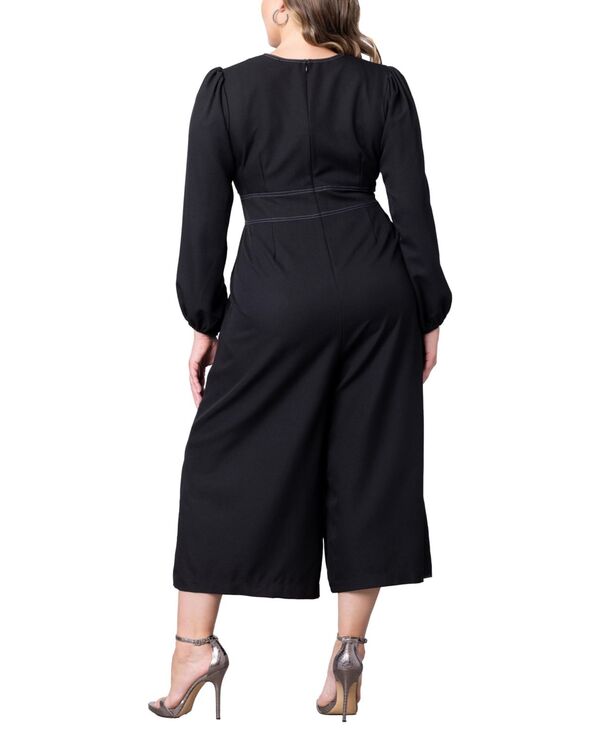 【送料無料】 キヨナ レディース ジャンプスーツ トップス Women's Plus Size Tessa Cropped Wide Leg Jumpsuit Black noir