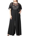 【送料無料】 キヨナ レディース ジャンプスーツ トップス Women's Plus Size Alluring Sequins Lace Formal Jumpsuit Black nude