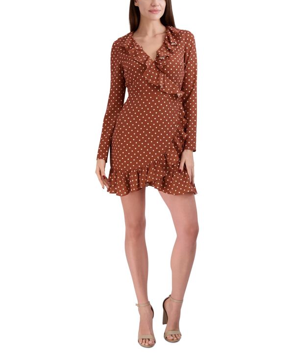 【送料無料】 BCBジェネレーション レディース ワンピース トップス Women 039 s Pebble Crepe Mini Fit Flare Dress Polka Dot Gingerbread