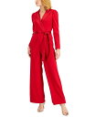 【送料無料】 アドリアナ パペル レディース ジャンプスーツ トップス Notched-Collar Belted Jumpsuit Haute Red