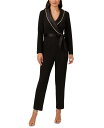 【送料無料】 アドリアナ パペル レディース ジャンプスーツ トップス Women's Embellished Tuxedo Jumpsuit Black