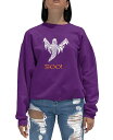 【送料無料】 エルエーポップアート レディース シャツ トップス Women's Halloween Ghost Word Art Crewneck Sweatshirt Purple
