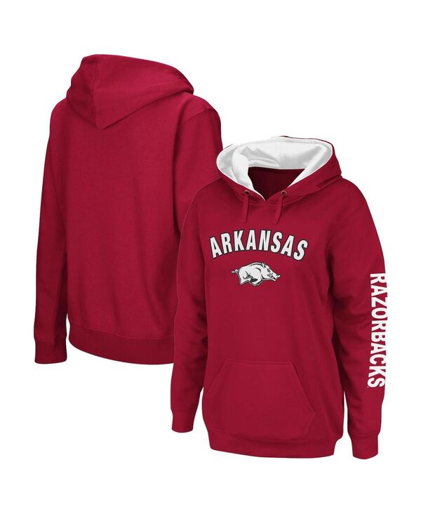 【送料無料】 コロシアム レディース パーカー スウェット アウター Women 039 s Crimson Arkansas Razorbacks Loud and Proud Pullover Hoodie Crimson