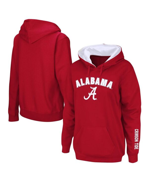 楽天ReVida 楽天市場店【送料無料】 コロシアム レディース パーカー・スウェット アウター Women's Crimson Alabama Crimson Tide Arch and Logo 1 Pullover Hoodie Crimson