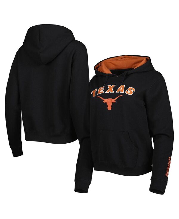 【送料無料】 コロシアム レディース パーカー・スウェット フーディー アウター Women's Black Texas Longhorns Arch & Logo Pullover Hoodie Black