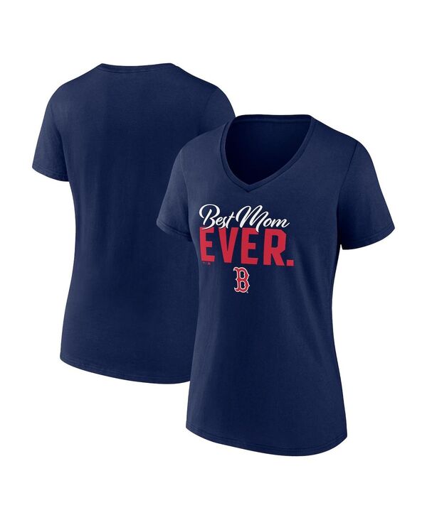 yz t@ieBNX fB[X TVc gbvX Women's Branded Navy Boston Red Sox Mother's Day V-Neck T-shirt Navy