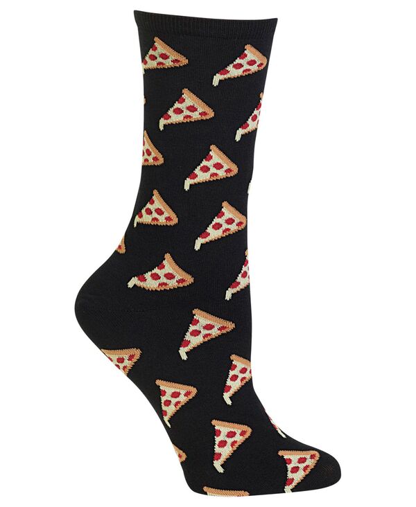 yz zbg\bNX fB[X C A_[EFA Women's Pizza Fashion Crew Socks Black