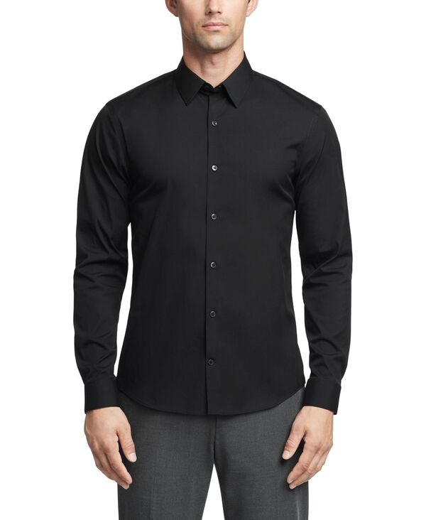 カルバン・クライン 【送料無料】 カルバンクライン メンズ シャツ トップス Men's CK X Extra-Slim Stretch Dress Shirt Black