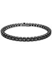 【送料無料】 スワロフスキー メンズ ブレスレット・バングル・アンクレット アクセサリー Medium Ruthenium-Plated Jet Crystal Tennis Bracelet Black(4)