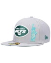  ニューエラ メンズ 帽子 アクセサリー Men's Gray New York Jets City Describe 59FIFTY Fitted Hat Gray